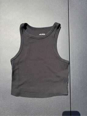 wild fable Black Ribbed Crop Tank